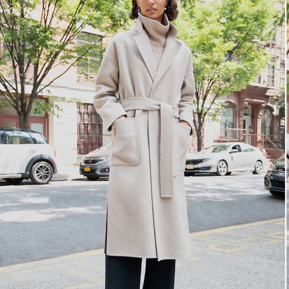 NWOT Italian Wool GRAY Long Coat